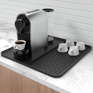 Silicone Koffiemat - 2-in-1 Hittebestendig Antislip met Afneembare Lekbak - Voor Koffiemachine, Volautomaat & Espressomachine - 41 x 41 cm