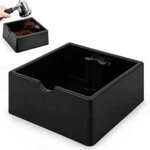 Siliconen Espresso Knock Box voor koffieset, multifunctionele espresso klopcontainer met massieve zuil, koffie-klopcontainer voor thuis- en commerciële espressomachines, trapeziumvorm, 1000
