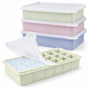 Siliconen IJsblokjesvorm Set met Deksel - Flexibel & Makkelijk Losmaken - 15 Vakken per Tray - Stapelbaar & Lekvrij - Voor Cocktails, Ijskoffie & Diepvries - IJsblokjeshouder Set