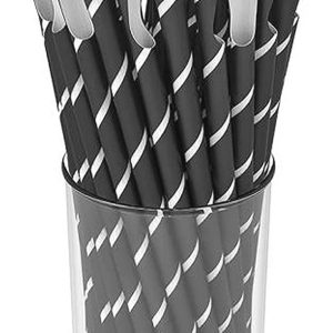 Slush-ijs, 125 stuks, lepelrietjes, papieren rietjes, composteerbaar, plasticvrij, 200 mm x 8 mm, lepels ijskoffie