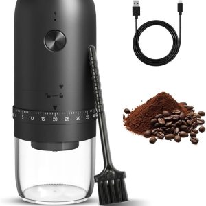 SnelShoppen - Elektrische Koffiemolen USB-oplaadbaar - Draagbare Koffiemolen met 40 Maalinstellingen - Keramische Kern - Ideaal voor Reizen, Camping,