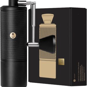 SnelShoppen - Handkoffiemolen met Kegelmolen, 0,031 mm Precisie-instelling, Volledig Metalen Draagbare Molen voor Espresso/French Press/Pour Over - Zw