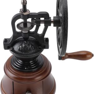 SnelShoppen - Handmatige Koffiemolen Vintage Houten Antieke Koffiemolen voor Koffiebonen Handbediende Koffiemaler met Houten Ontwerp voor Thuisgebruik