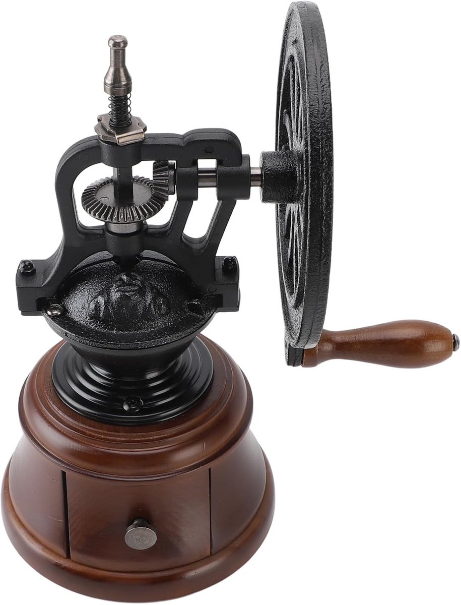 SnelShoppen - Handmatige Koffiemolen Vintage Houten Antieke Koffiemolen voor Koffiebonen Handbediende Koffiemaler met Houten Ontwerp voor Thuisgebruik