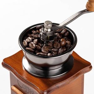 SnelShoppen - Handmatige Koffiemolen met Handslinger in Vintage-Stijl - Draagbare Espresso Molen voor Koffiebonen - Perfect voor Thuis, Camping en Kof