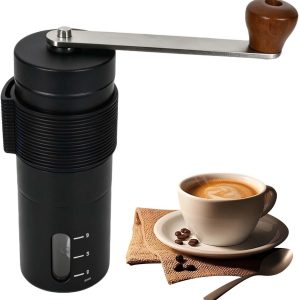 SolidKeus - Handmatige Koffiemolen van Roestvrij Staal, Draagbaar en Ergonomisch