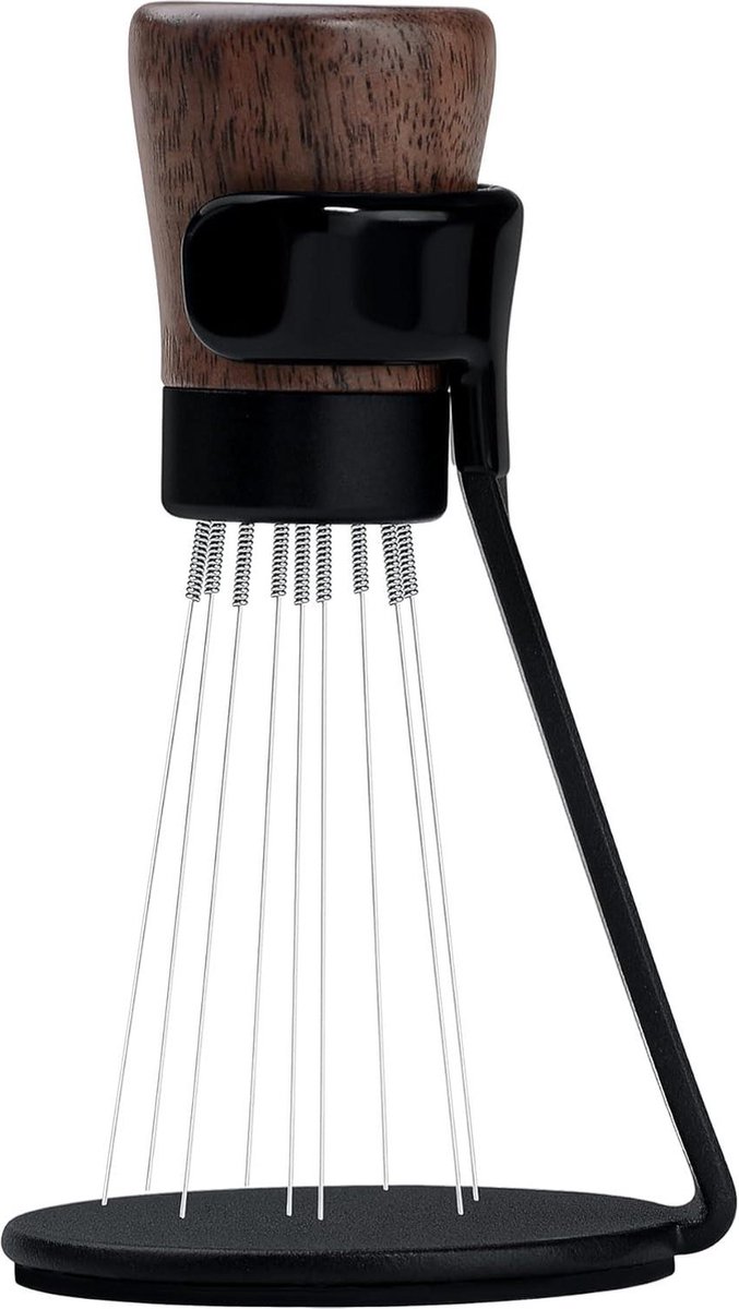 Standaard 023mm Espresso Distributie Tool - Espressomachine Accessoire met Magnetische Koffieroerder - Amerikaans Walnoothouten Handvat