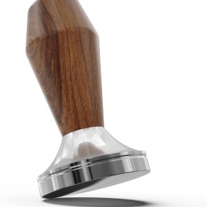 Tamper 51 mm, koffie tamper van 304 roestvrij staal met Chacate Preto greep, espresso tamper voor grepen, barista tamper compatibel met Delonghi espressomachines