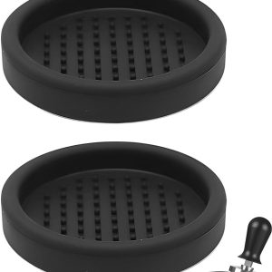 Tampermat, kleine tampermat voor 60 mm zeefdrager, siliconen koffieplateau voor barista, thuisgebruik, gemakkelijk te reinigen, robuust, voor espressomachines, cafés en koffieliefhebbers, 2