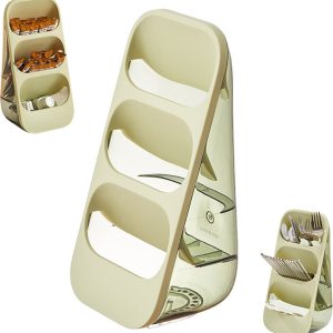 Thee doos organizer - Theezakjes organizer - Thee organizer staand - 3 Laags Theezakjeshouder - Keuken Opberger voor Thee, Koffie en Kleine Accessoires - groen - 23,5×11,8×10,5 cm