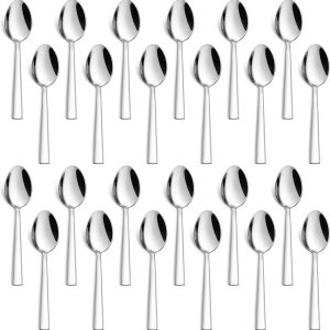 Theelepel 24 stuks, roestvrijstalen koffielepels, dessertlepel, espressolepel, 13,5 cm, kleine lepel voor thuis, restaurant, café, vaatwasmachinebestendig