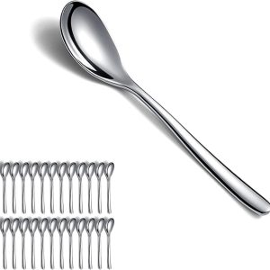 Theelepels 24 Stuks, 14cm Roestvrij Staal Theelepels, Ijslepels, Dessertlepel, Koffielepel, Mocca Lepel, Vaatwasmachinebestendig