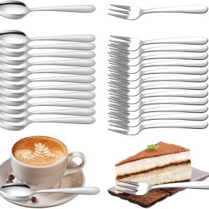 Theelepels, 24 stuks, roestvrij staal, bestek, koffielepel/espressolepel/dessertlepels, theelepelset voor huishoudens, restaurants, kantines, hoogglans gepolijst en vaatwasmachinebestendig