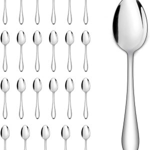 Theelepelset, 24 stuks, 14 cm, roestvrij staal, koffielepelset, spiegel gepolijst bestek, lepels, espressolepelset voor keuken, espressolepel, lattelepelset voor koffie, desserts,