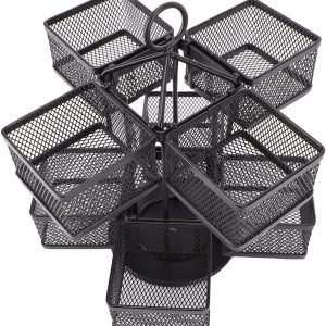 Theezakjes Organizer 2 Etages - 8 Uitneembare Mandjes - 360° Draaibaar Theerek voor 96 Theezakjes - Keuken Opbergrek
