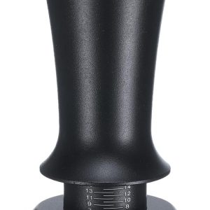 Thijox - 51 mm Espresso Tamper - Diepverstelbare Handstamper met Veerbelaste Mechanisme - Koffie Accessoire voor Espressomachines - Platte Basis - Zwa