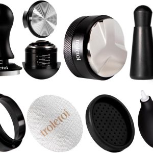 Thijox - 7-delige Espresso Accessoires Set 54 mm - Tamper, Koffiedistributeur, Puck Screen, Doseertrechter, WDT Tool voor Sage Espressomachines en Por