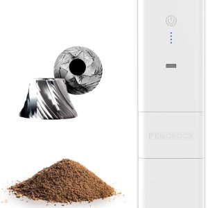Thijox - A2 Witte Draadloze Elektrische Koffiemolen | USB-oplaadbare Koffiemolen met Magnetische Opvangbeker voor Thuis, Reizen en Kamperen
