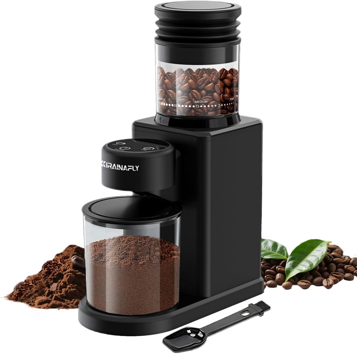 Thijox - Conische Elektrische Koffiemolen met 25 Instelbare Maalstanden voor Espresso, Filterkoffie en Cafetière - Antistatische Koffiemolen met Touch