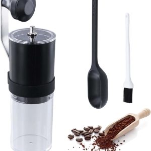 Thijox - Handmatige Koffiemolen Draagbaar met Keramisch Maalwerk, Reinigingsborstel, Voor Espresso, Pour Over & French Press - Perfect voor Thuis, Cam