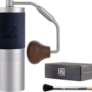 Thijox - Handmatige Koffiemolen Zilver - Roestvrijstalen Conische Maalschijf - Verstelbare Instelling voor Grof Maalwerk - Perfect voor Filterkoffie e