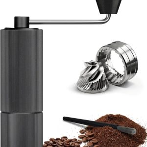 Thijox - Handmatige Koffiemolen met RVS Conische Maalwielen, Draagbare Koffiebonenmolen met 30 Trappen Instelbaar voor French Press, Espresso, Pour Ov