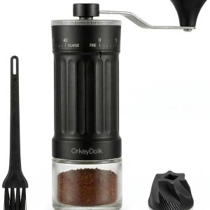 Thijox - Handmatige Verstelbare Koffiemolen met Nauwkeurig Keramisch Kegelmechanisme, 40 Instellingen, Perfect voor Aeropress, Pour Over en Moka Koffi