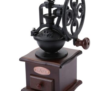 Unyqoos® Antieke handmatige koffiemolen van hout voor vers gemalen koffie en kruiden