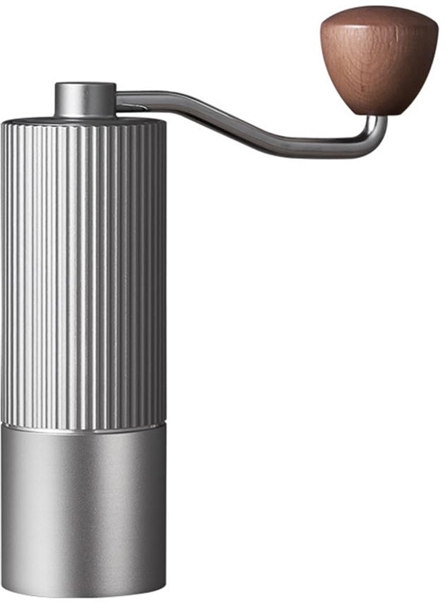Unyqoos® Handmatige koffiemolen met verstelbare maalgraad en houten handvat, Silber,