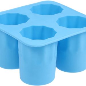 VHV - IJsblokjesvorm - siliconen shotglasvorm 4 cup-compartimenten - 4 cup - voor whisky, cocktails, ijskoffie en feestjes