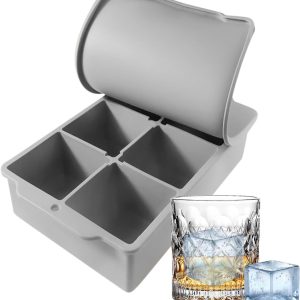 VHV - IJsblokjesvorm - vierkante vorm 6 vakken - met deksel - voor whisky, cocktails, ijskoffie en feestjes