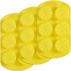 VHV - IJsblokjesvorm - voedselveilige siliconen citroenvorm 4 stuks - voor koelen en bewaren - voor whisky, cocktails, ijskoffie en feestjes