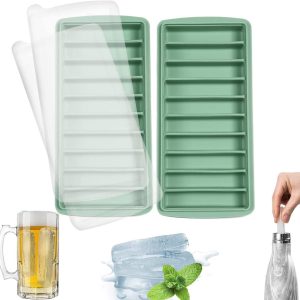 VHV - IJsblokjesvorm - voedselveilige siliconen vierkante vorm 2 stuks - met deksel, makkelijk lossen, morsvrij vullen - voor whisky, cocktails, ijskoffie en feestjes