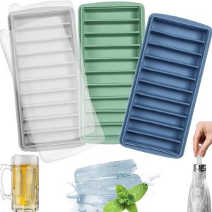 VHV - IJsblokjesvorm - voedselveilige siliconen vierkante vorm 3 stuks - met deksel, makkelijk lossen, morsvrij vullen - voor whisky, cocktails, ijskoffie en feestjes