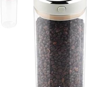 Vacuüm Koffiebus - Luchtdichte Pot - Bewaren van Aroma - Datum Indicatie - 1700 ml - Wit