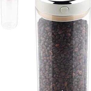 Vacuüm Koffiebus - Luchtdichte Pot - Bewaren van Aroma - Datum Indicatie - 1700 ml - Wit