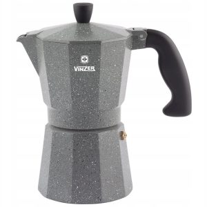 Vinzer Moka Granito Koffiezetter 3 Kopjes (120ml) - Aluminium Grijs