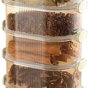 Voedselopslagcontainers - Voorraadbus organizer - Keuken organiseren - Ruimtebesparend stapelbaar - 25 x 14 x 8.5 cm - Groen