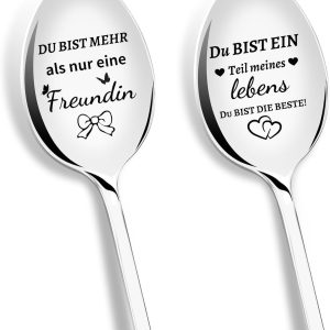 Voor Beste Vriendinnen, set van 2 koffielepels met gravure JIJ BENT MEER dan alleen een vriendin, Romantisch jubileumcadeau Liefdesgeschenk voor vrouwen