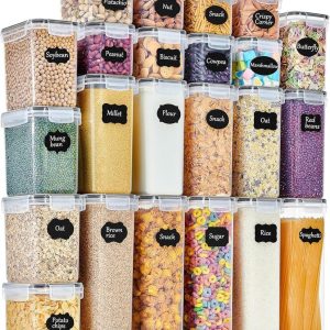 Voorraadpot - Voorraaddoos - Luchtdichte Opbergbox - Keuken Opbergpot - Bewaardoos voor Voedsel - Voorraadbus - Opbergpot voor Pasta Rijst Granen Koffiebonen en Muesli - BPA-vrije Voedselcontainer