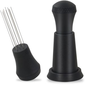 WDT Distributiegereedschap, Espresso Koffie Roerder - 0,4mm 10 Naalden Espresso Roerder, Espresso Distributeur voor Barista Espressomachine Accessoires - Zwart