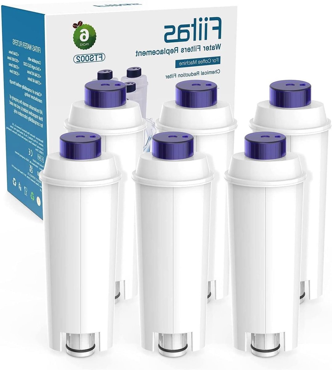Waterfilter Delonghi Dinamica Magnifica ECAM espressomachine - Delonghi filterpatronen ESAM ETAM Series - 6 stuks