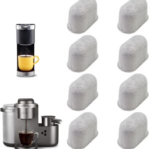 Waterfilters, compatibel met Luxe Cafe ES601EU ES701EU, actieve koolfilter voor espressomachine, vervanging ter verbetering van de watersmaak, inclusief 1 filterhouder