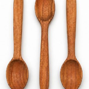 World - Houten lepel van kersenhout met een mooie natuurlijke kleur - Voor koffie, suiker en specerijen - 16 cm - set van 3