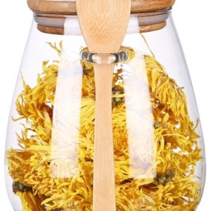 Zoutpot met deksel en lepel - 1000ml glazen bewaarbus luchtdichte voedselopslagcontainer - specerijen, zout, keukengerei, suikercontainer voor koffiebonen, thee, noten, aanrecht