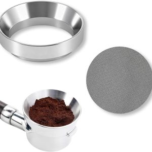 doseerring 58 mm met puck screen en espresso trechter, filterhouder accessoires van metaal voor espressomachine, set ter ondersteuning van de verdeling bij het vullen en zetproces