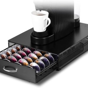 espresso capsulehouder met lades - Koffiecuphouder - Opbergbox geschikt voor Nespresso Vertuo cups - 40 koffiecups - Zwart