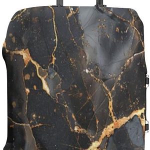 goudmarmeren bagagehoes, kofferhoes voor reizen, wasbaar, elastisch, krasbestendig, kofferbescherming voor volwassenen, voor 19-32 inch, R6, M(22-24in), kofferhoes