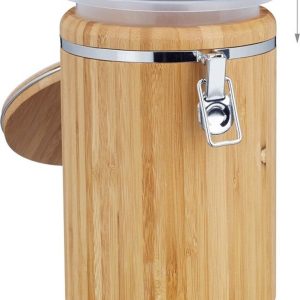 koffiebus bamboe, eenvoudig schoonmaken, bewaarbus, beugelsluiting, HxBxD: ca. 20x13.5x13.5 cm, naturel