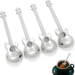 koffielepel, geschenken voor muzikanten, grappige muziek, decoratie, cadeau, theelepels, roestvrij staal, cadeau, muzikant, gitaar, lepel